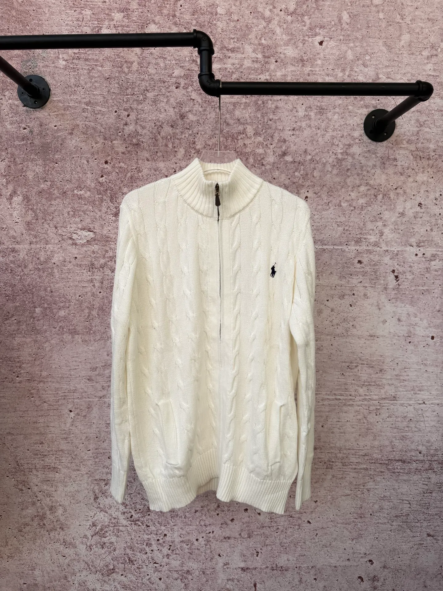 P260 Ralph Lauren's new autumn full-zip sweater jacket, the same style for men and women, can be worn as an inner layer or as a jacket, original pure cotton washed yarn, customized hardware accessories, original exquisite pony logo embroidery, fine workmanship, recommended hot product